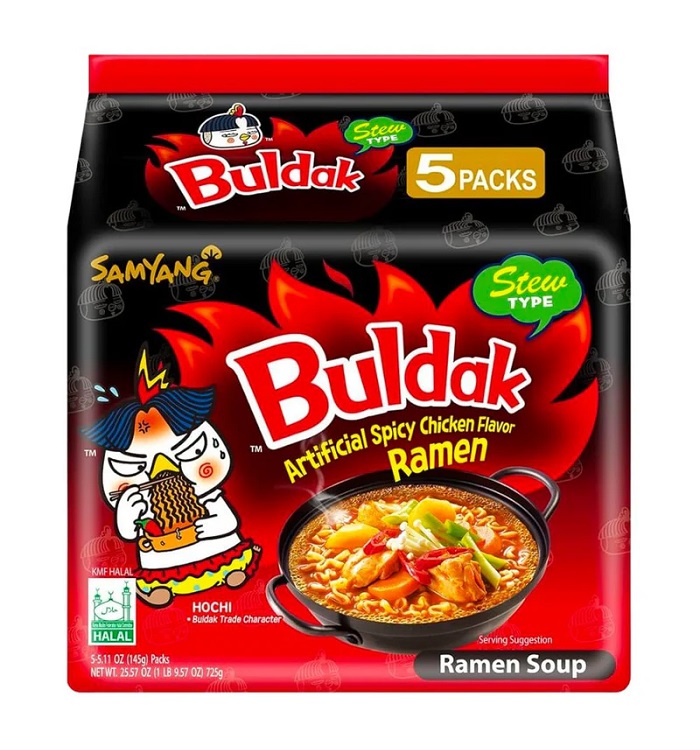 Zuppa di Ramen istantanei Buldak Hot Chicken - SamYang 5x 140g.